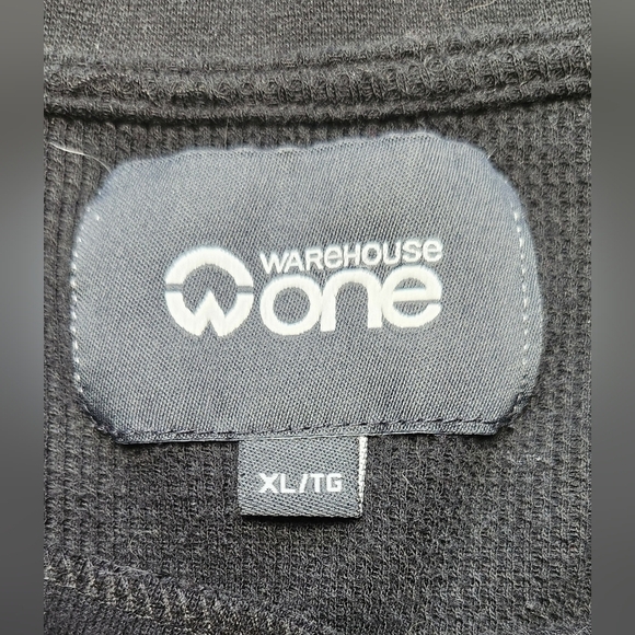 Warehouse One Mens Ribbed Knit Black Shirt Size XL - Picture 3 of 4